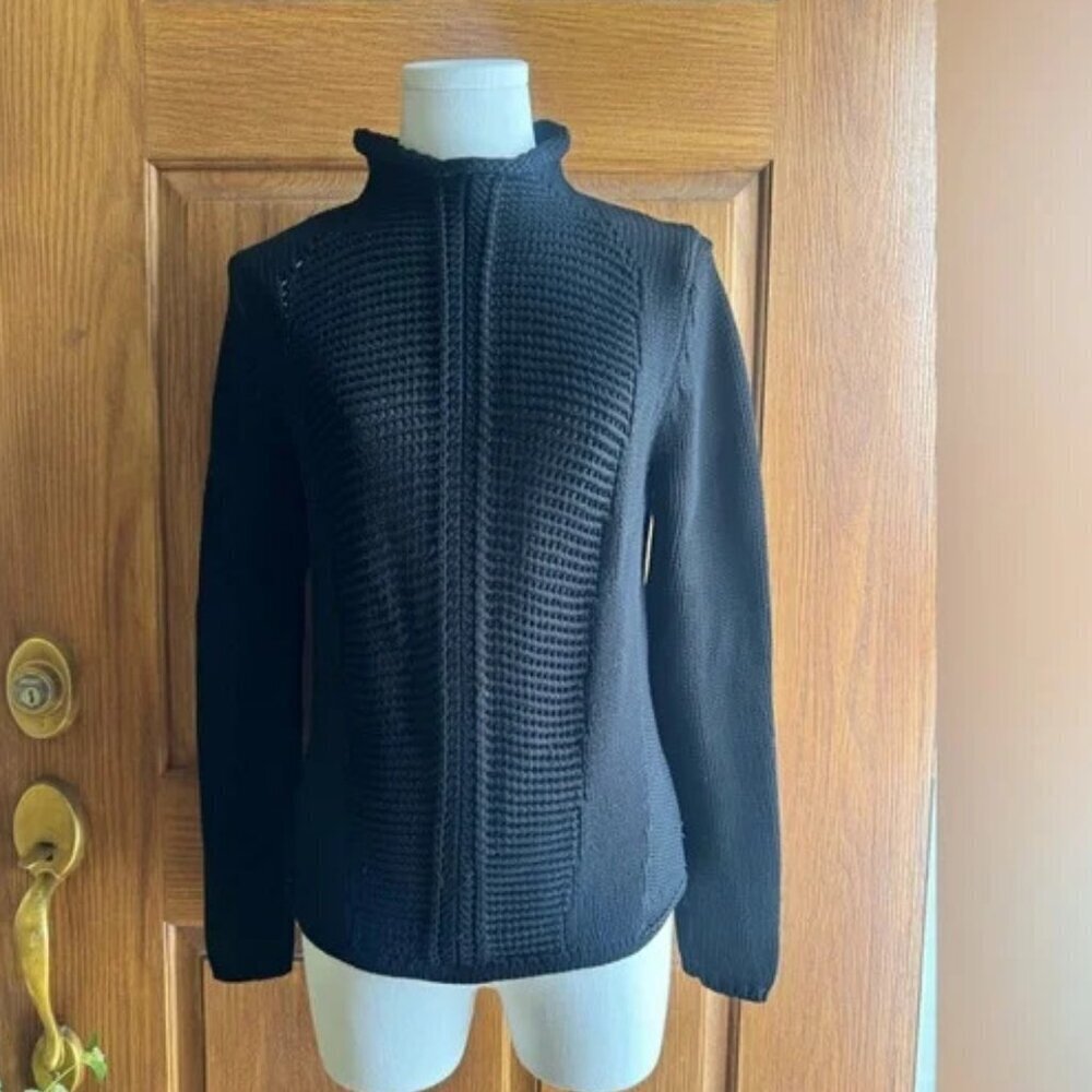 HELMUT LANG Turtleneck Knitted Sweater Size S Black Color